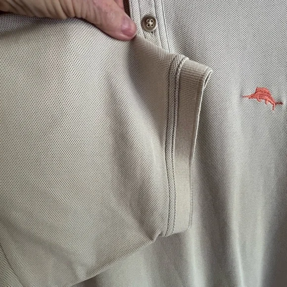 Tommy Bahama Cream/Light Khaki Men’s Performance Polo Shirt XL - Picture 7 of 12